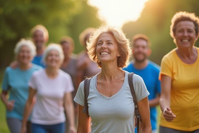 A diverse group of people engaged in healthy activities, symbolizing comprehensive diabetes management