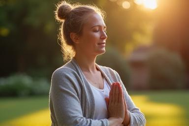 A person meditating in a serene setting, representing holistic wellness